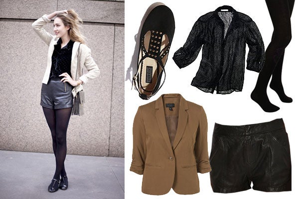 how-to-wear-shorts-in-winter-leather-shorts