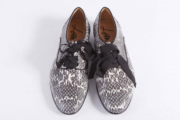 2-LANVIN-Black-White-Snakeskin-Lace-up-Oxford-Derby-Shoes
