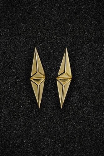 Double-Cut-Away-Pyarmid-Earrings