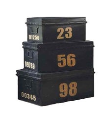The Paris Market Set of 3 Metal Stacking Trunks, $240, available at The Paris Market. paris-market