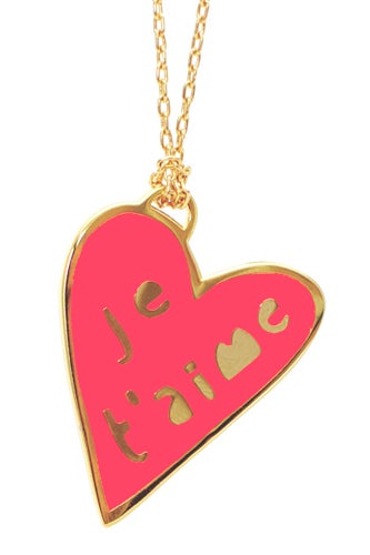 J107 - Je T'Aime Heart Pendant