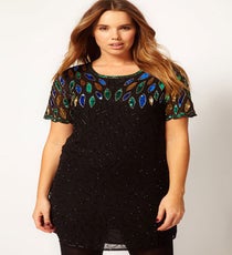 ASOS Curve Dress with All Over Embellishment, $211.08, available at ASOS. ASOS-Curve_Dress-with-Embellishment_211