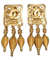 Chanel-Goldtone-logo-earrings-$775