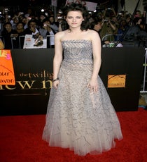 For her New Moon premiere, Stewart wore a truly ethereal Oscar de la Renta dress, topped with her grown-out rock mullet courtesy of her role in The Runaways. While the dress is absolutely stunning, this is before Stewart learned to actually look happy to be on a red carpet. Photo: Matt Baron/BEImages. NewMoon