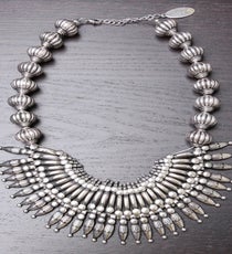 Adia Kibur Tribal Bib Necklace, $65, available at DJ Premium. djpremium-tribalbibnecklace-68