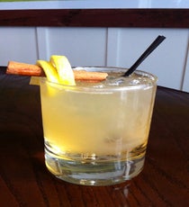 Chicago q, Nick Crowley: Bear Hug
2 oz Templeton Rye
2 oz of ginger beer
1/2 oz cinnamon simple syrup (or regular simple syrup with cinnamon mixed in)
Splash of lemon juice
Shake all of the ingredients together and pour over ice. Add a cinnamon stick and lemon peel tuile if desired.
Chicago q, 1160 N Dearborn Street (between Elm and Division Streets); 312-642-1160
Photo: Courtesy of Chicago q Chicagoq-BearHug