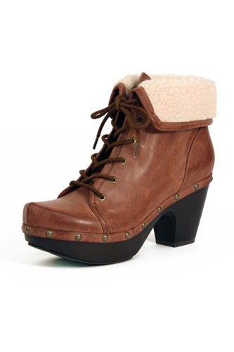faux fur lace bootie