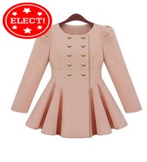 SheInside Long Sleeve Double Breasted Flare Hem Slim Trench Coat, $65.60, available at SheInside. 03_retire_dull