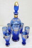 Blue Glass with Cocktial Pitcher - silverjesters - $55.00