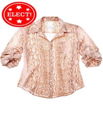The Shirt By Rochelle Behrens Camp Shirt in Python, $182, available at The Shirt. 03_retire_lookinglikemitt1