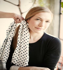 Step 3: Take your favorite scarf and fold it in half lengthwise. style3_step3