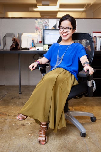 lisa-dionisio-blue-top-green-maxi