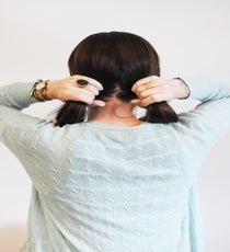 Start off by dividing your hair into two even sections on either side of your head. braided-hairstyle-1