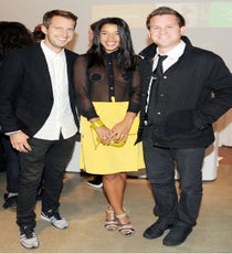 Brendan Fallis and Dan Otero make for a tasty Hannah Bronfman (holy sheer!) sandwich.
Photo: Billy Farrell/BFAnyc.com. rx7