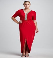 JilRo Ceil Long Dress, $488, available at Neiman Marcus, up to US size 24W. nieman-marcus