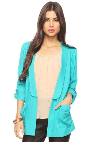 teal jacket dress
